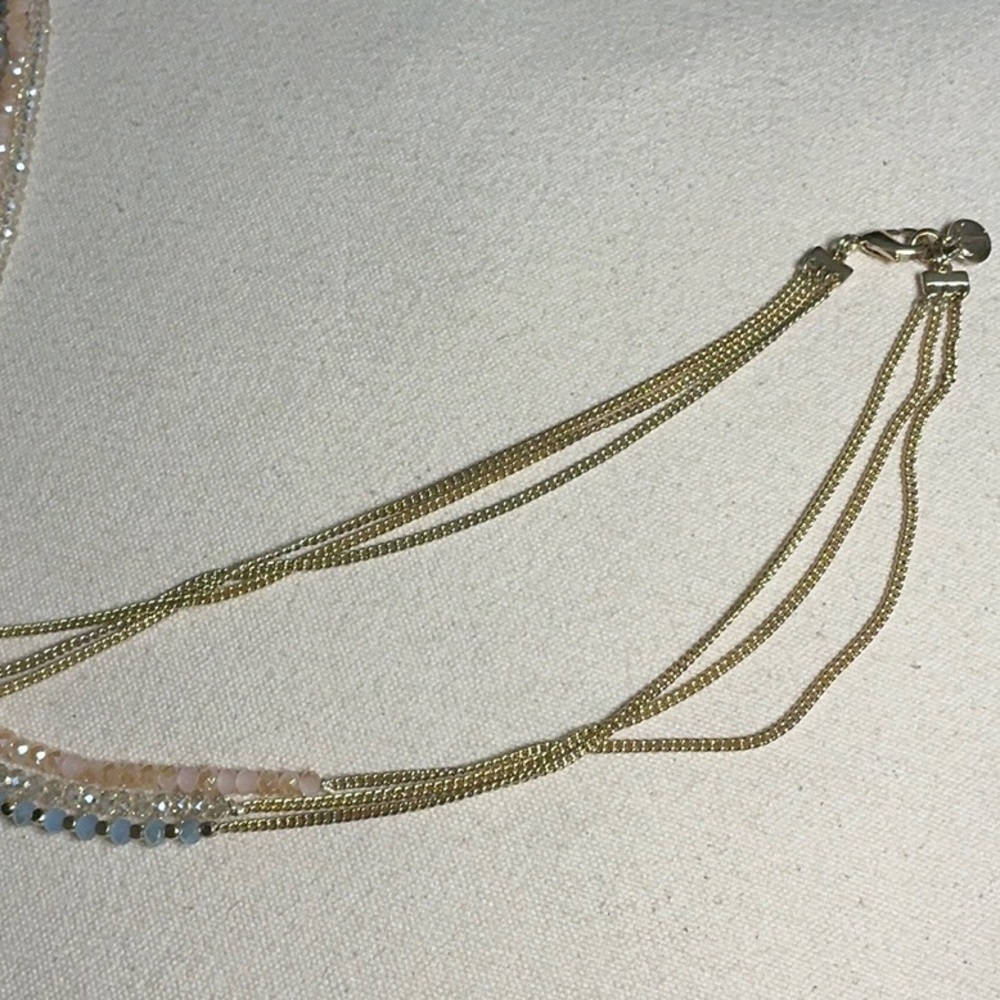 Talbots Multi-Strand Gold Tone Faceted Crystal Necklace 30.5” EUC - Picture 5 of 6